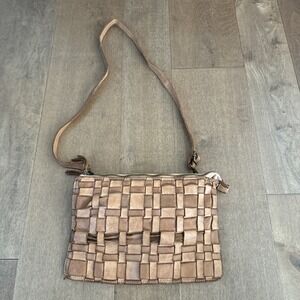 Costanza Rota Crossbody Bag Brown Woven Leather – Made in Italy 12x8x3